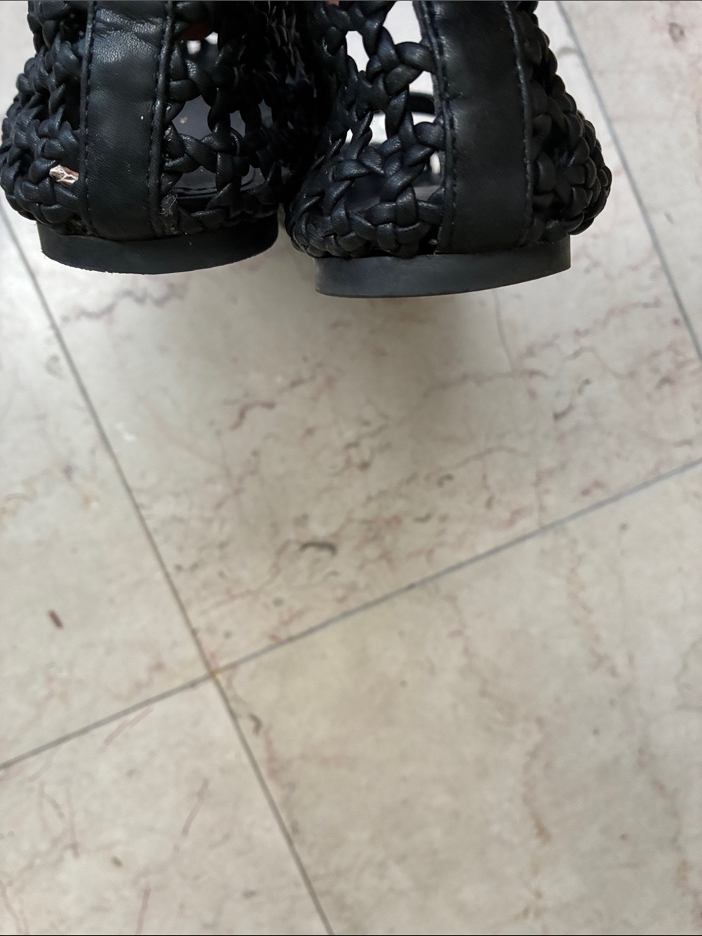 Joie Black Woven Mary Jane Flats with Elastic Strap - Picture 4 of 5